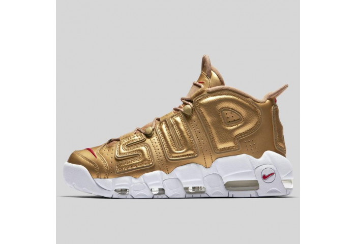 NIKE AIR MORE UPTEMPO "SUPREME" Metallic Gold/White 902290-700