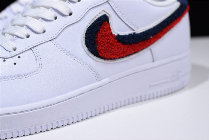 Nike Air Force 1 Low LV8 3D Chenille Swoosh White Red Blue 823511-106