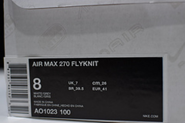 nike air max 270 flyknit “white/black” ao1023-100