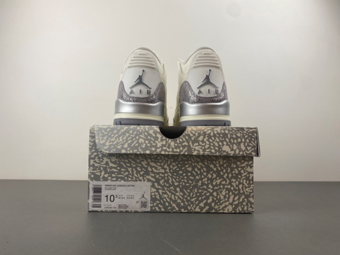 Air Jordan 3 “Sail/Metallic Silver-CK9246-100